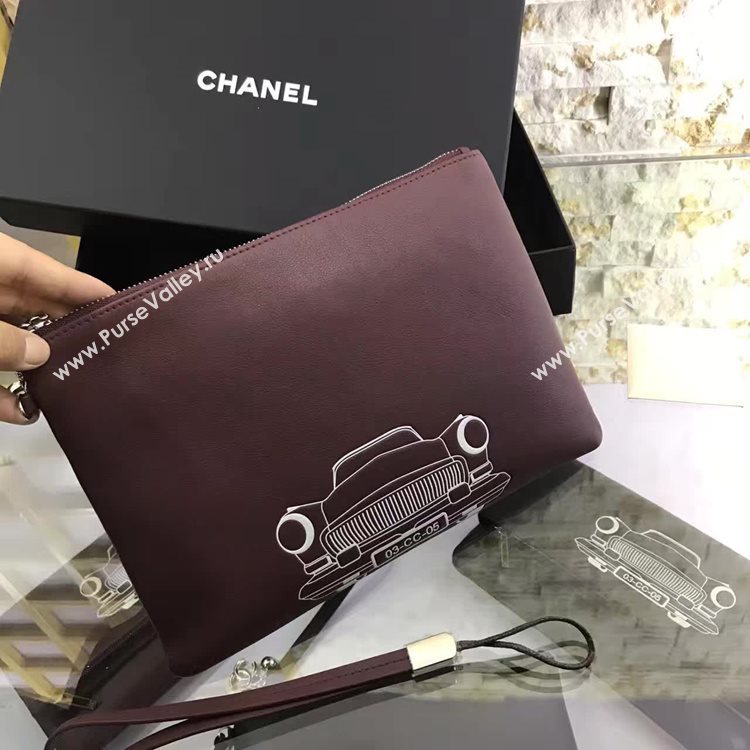 Chanel A82593 lambskin wine handbag clutch bag 6143