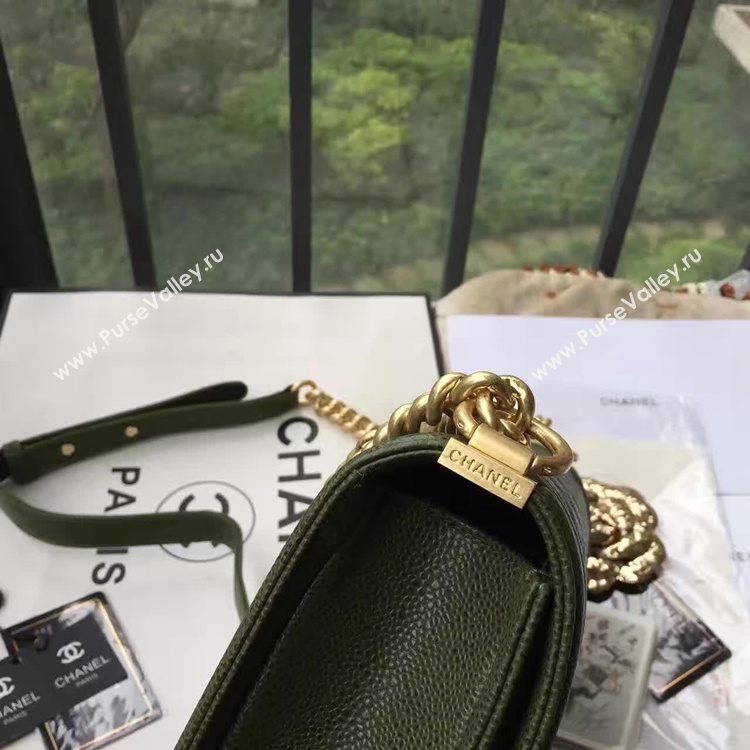 Chanel A67086 caviar lambskin green boy le bag 6144