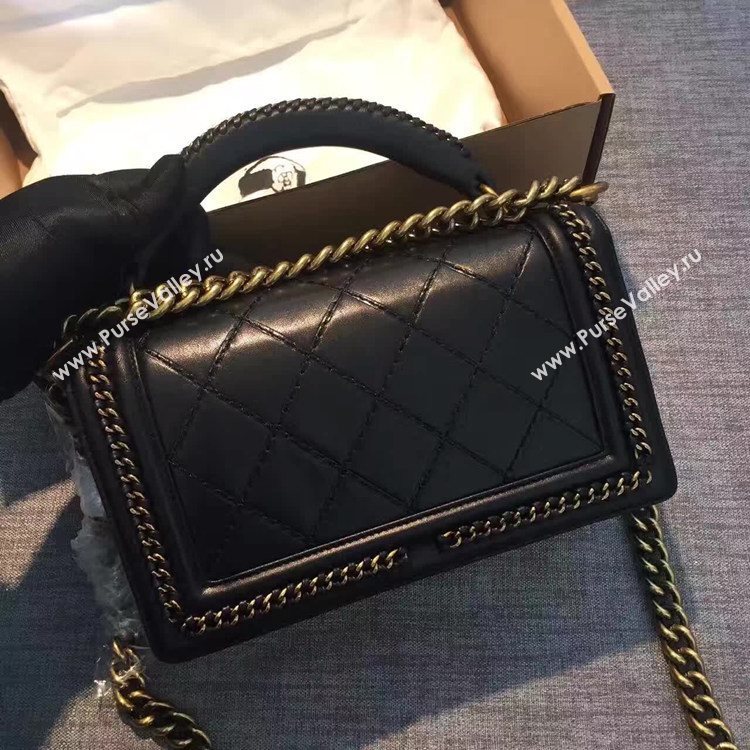 Chanel A94804 calfskin black chain le handbag boy bag 6145