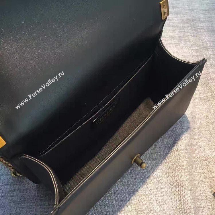 Chanel A94804 calfskin black chain le handbag boy bag 6145