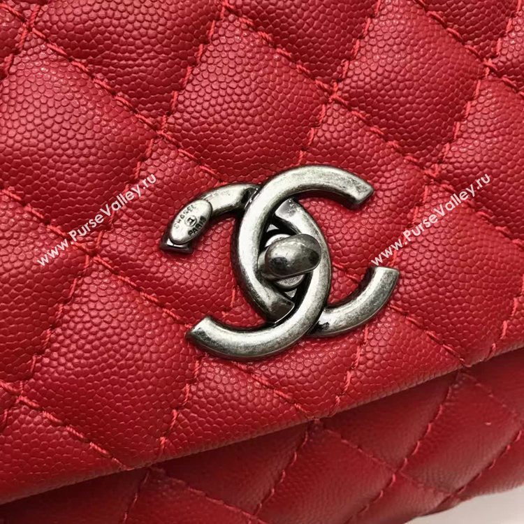 Chanel A92991 caviar lambskin tote handbag red bag 6146