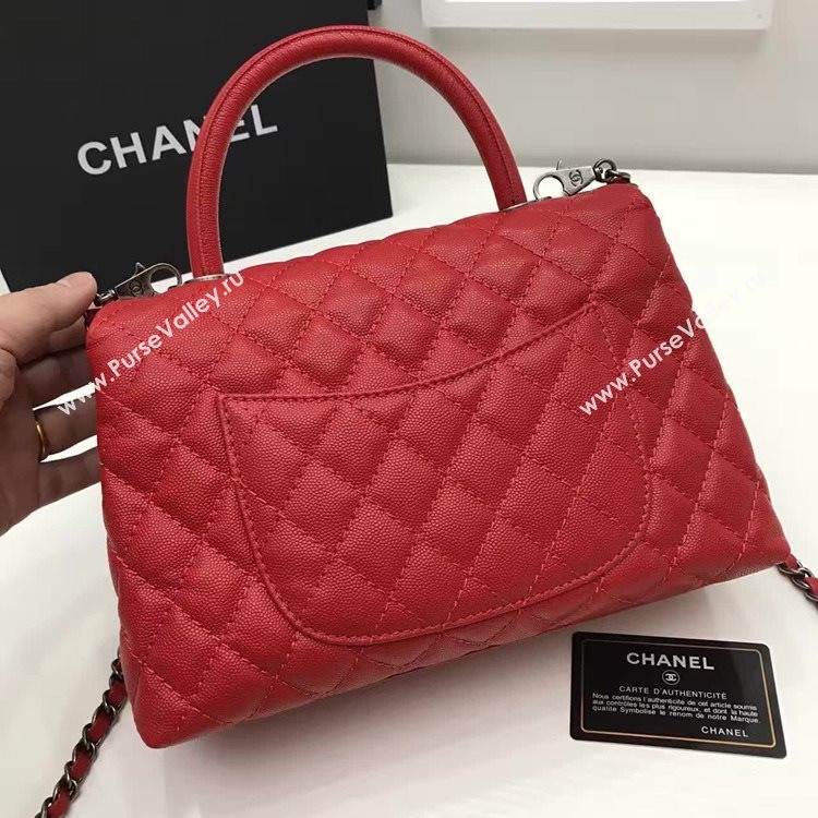 Chanel A92991 caviar lambskin tote handbag red bag 6146