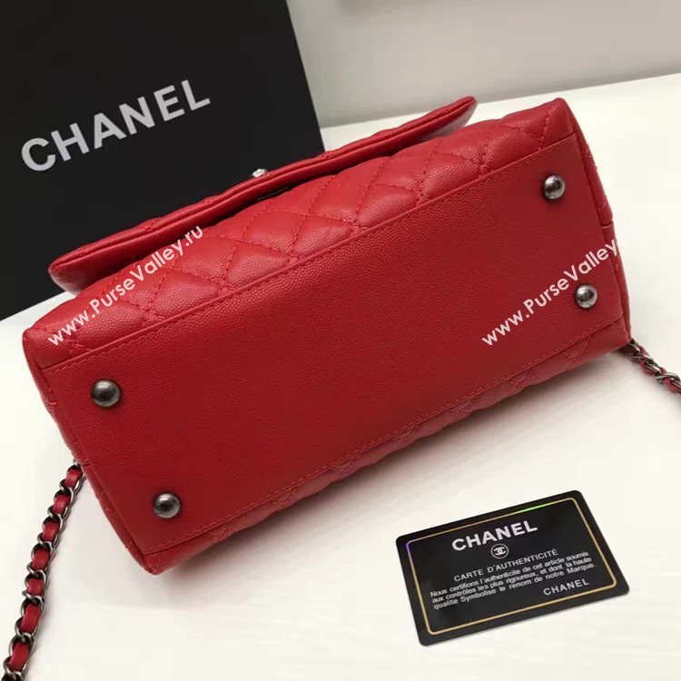 Chanel A92991 caviar lambskin tote handbag red bag 6146