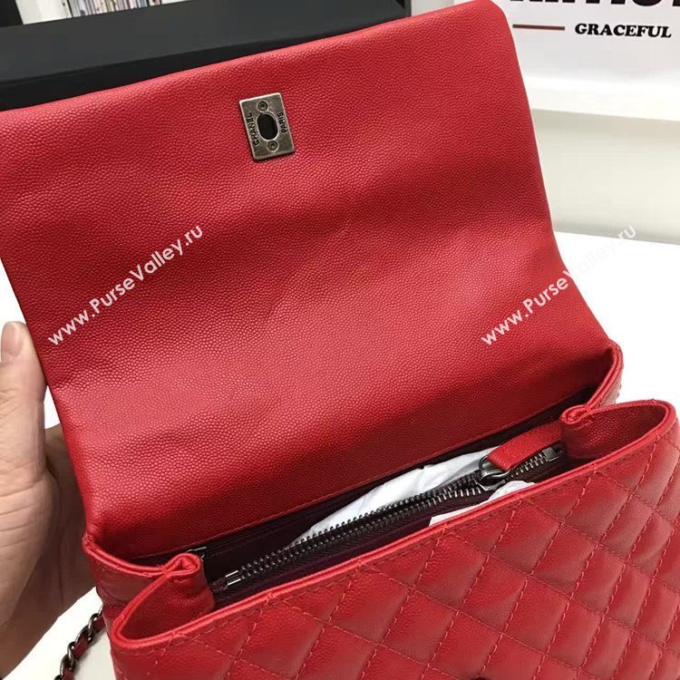 Chanel A92991 caviar lambskin tote handbag red bag 6146