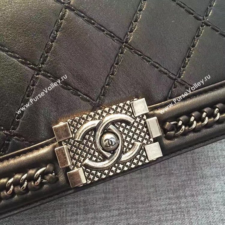 Chanel A94804 calfskin black chain le handbag boy bag 6147