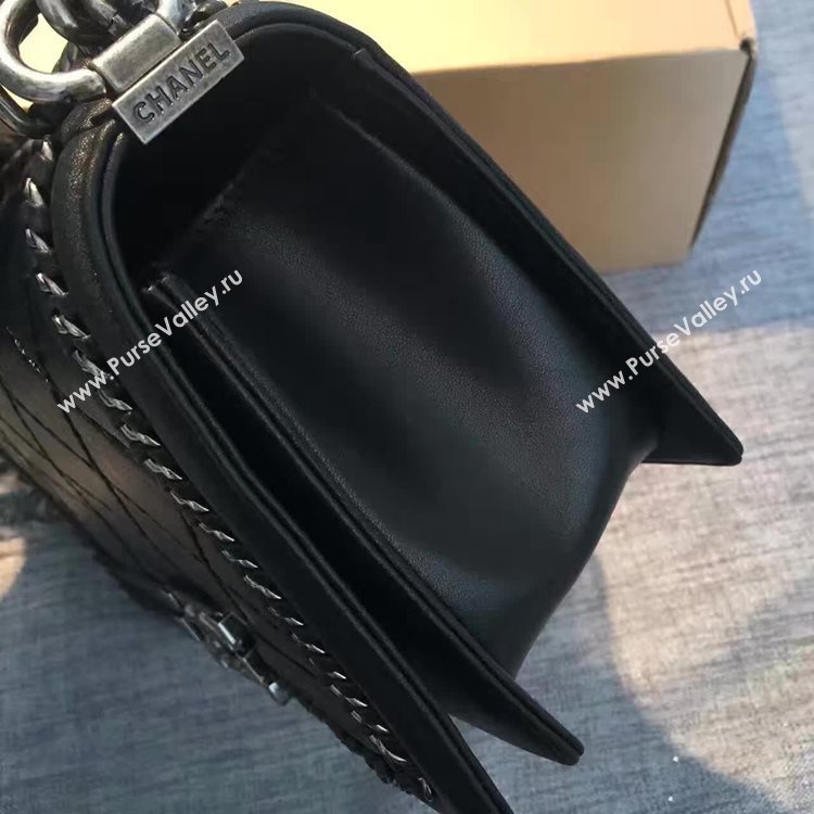 Chanel A94804 calfskin black chain le handbag boy bag 6147
