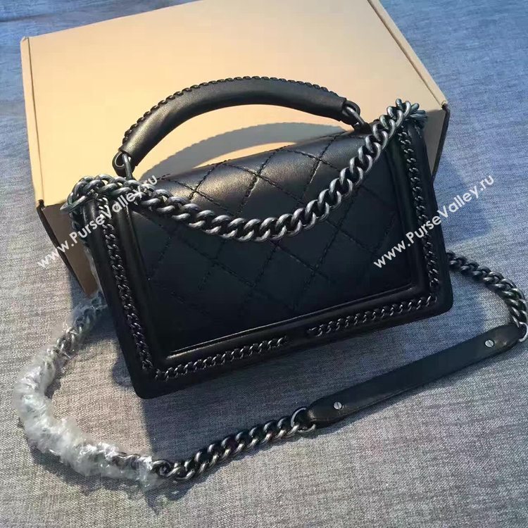 Chanel A94804 calfskin black chain le handbag boy bag 6147