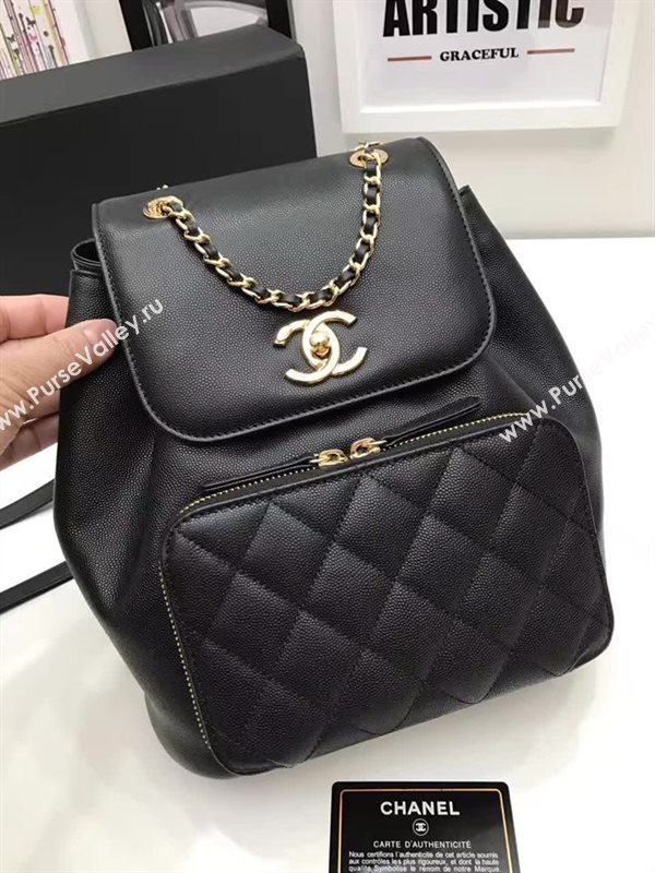 Chanel A93748 caviar lambskin backpack black bag 6149