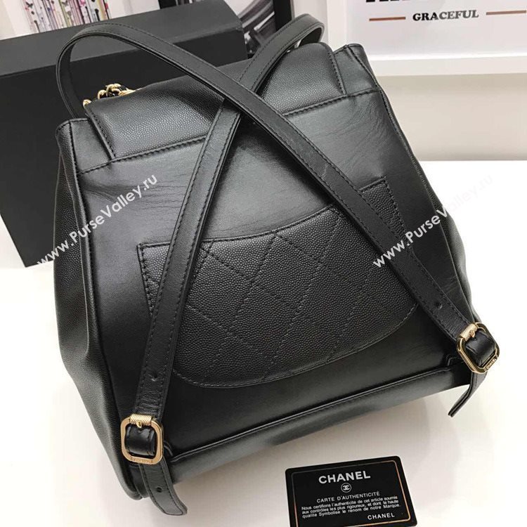 Chanel A93748 caviar lambskin backpack black bag 6149