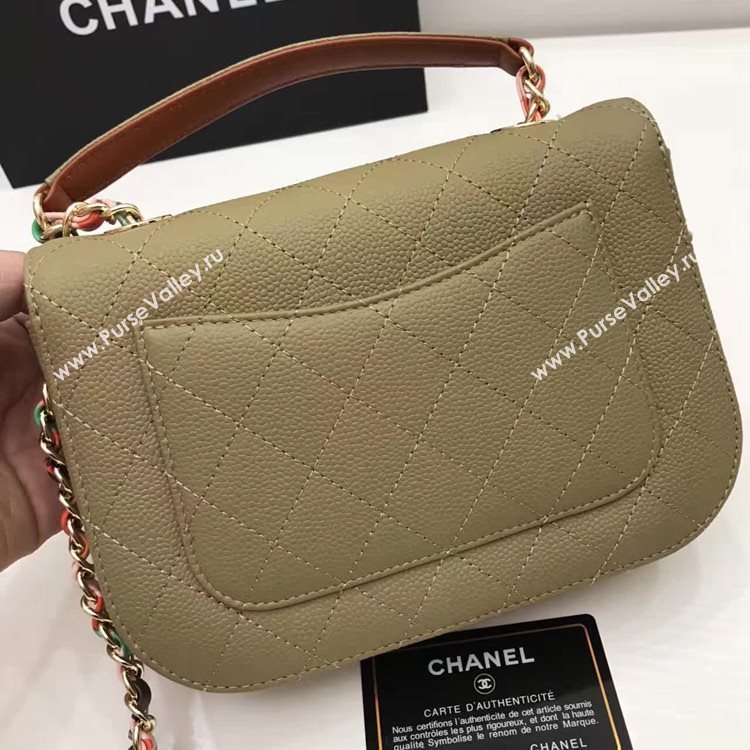 Chanel A93622 caviar lambskin green handbag tote bag 6150