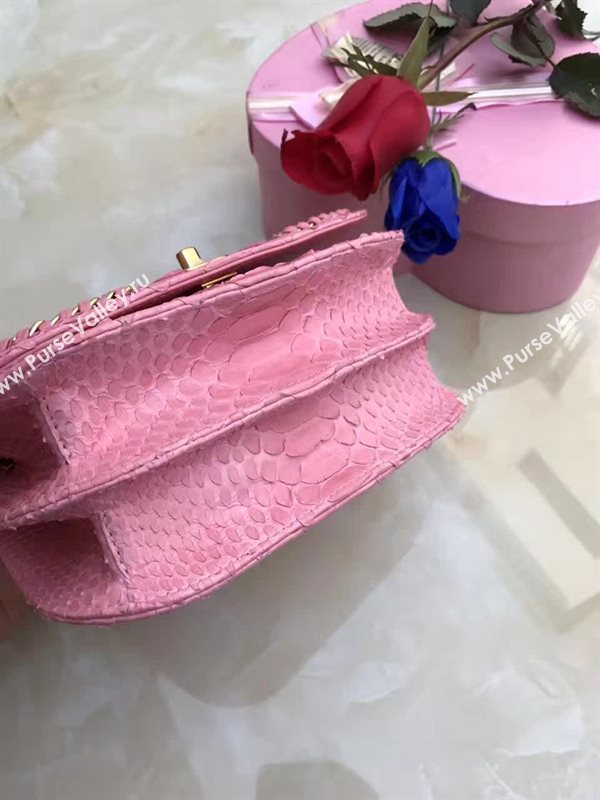 Chanel A98774 python small pink handbag clutch bag 6154