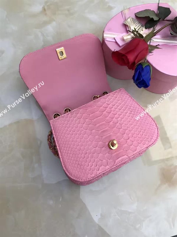 Chanel A98774 python small pink handbag clutch bag 6154