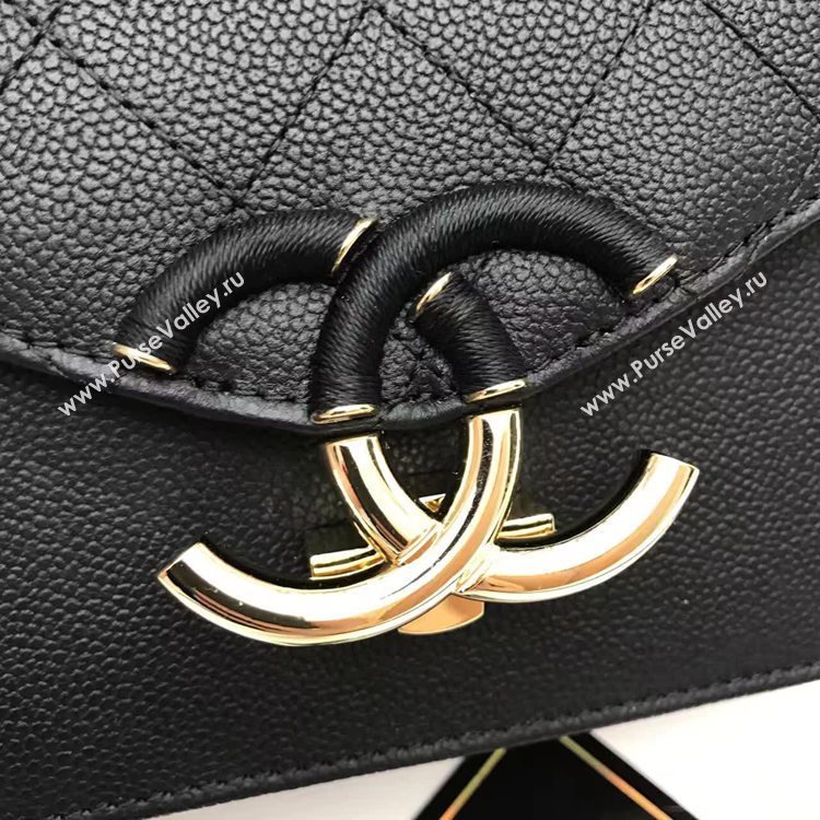 Chanel A93622 caviar lambskin black handbag tote bag 6156