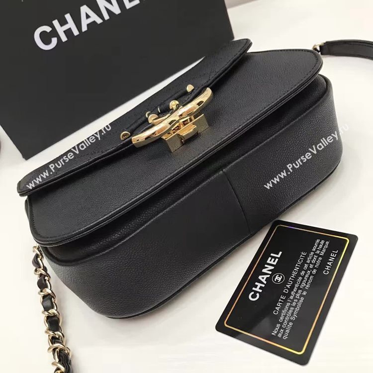 Chanel A93622 caviar lambskin black handbag tote bag 6156