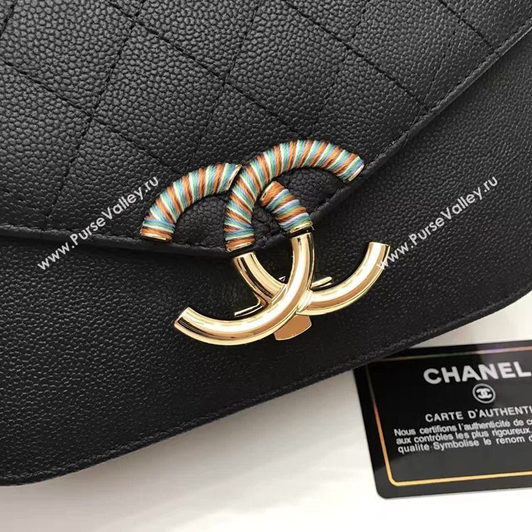 Chanel A93622 caviar lambskin black handbag tote bag 6157