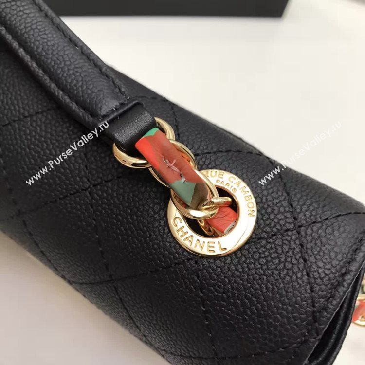 Chanel A93622 caviar lambskin black handbag tote bag 6157