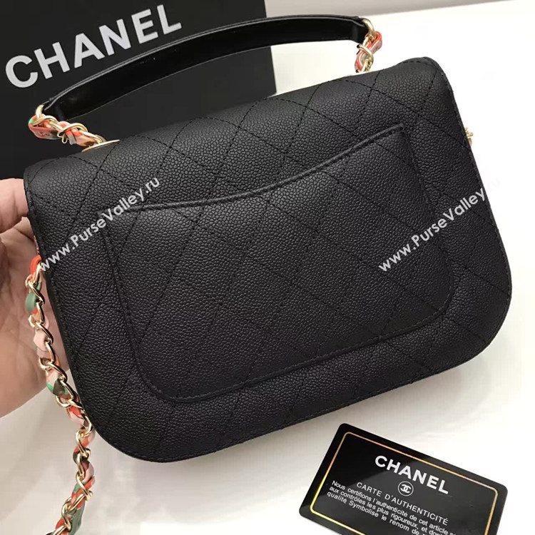 Chanel A93622 caviar lambskin black handbag tote bag 6157