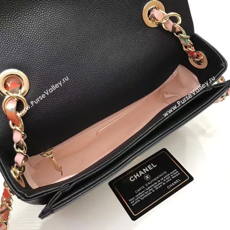 Chanel A93622 caviar lambskin black handbag tote bag 6157