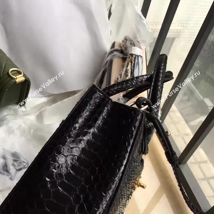 Chanel A69930 python black tote handbag shoulder bag 6158