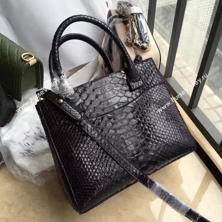 Chanel A69930 python black tote handbag shoulder bag 6158