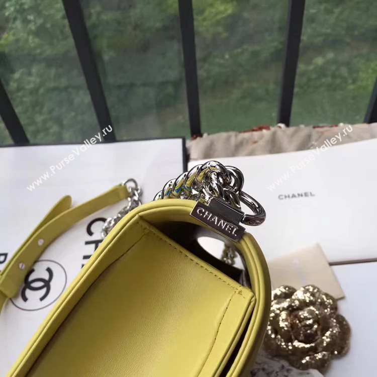 Chanel A67086 lambskin le boy handbag yellow bag 6161