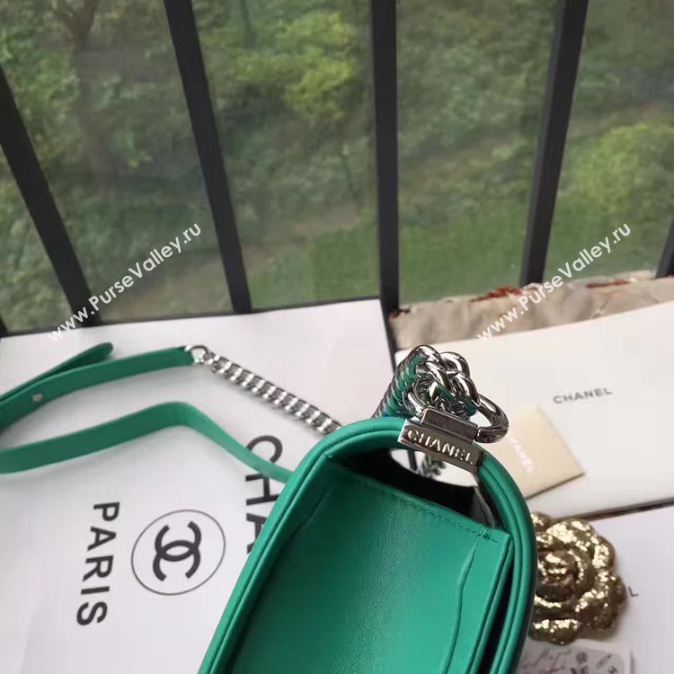 Chanel A67086 lambskin le boy handbag green bag 6162