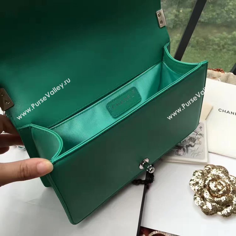 Chanel A67086 lambskin le boy handbag green bag 6162