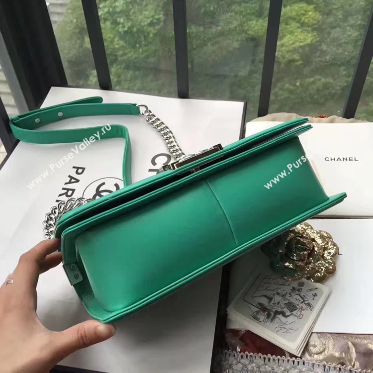 Chanel A67086 lambskin le boy handbag green bag 6162