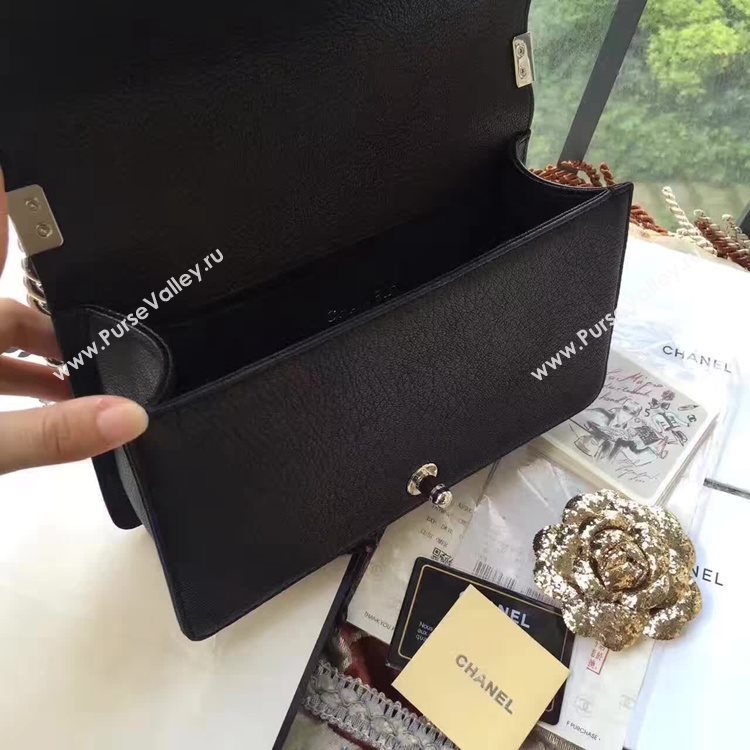 Chanel A67086 deerskin le boy handbag black bag 6163