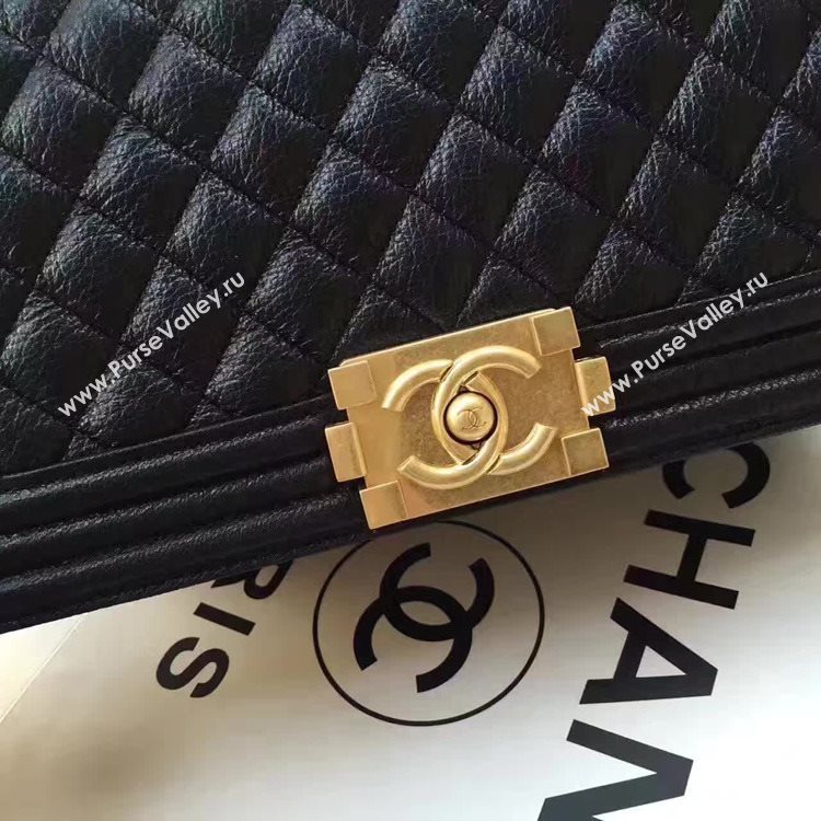 Chanel A67086 deerskin le boy handbag black bag 6164