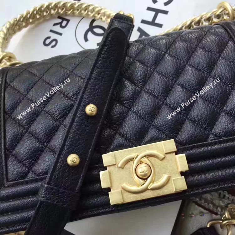 Chanel A67086 deerskin le boy handbag black bag 6164