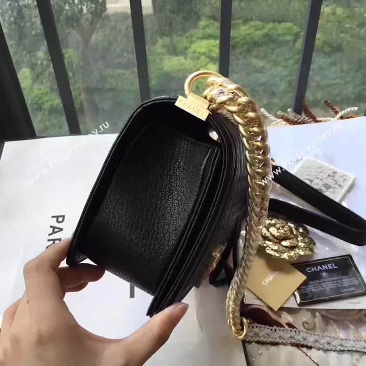 Chanel A67086 deerskin le boy handbag black bag 6164