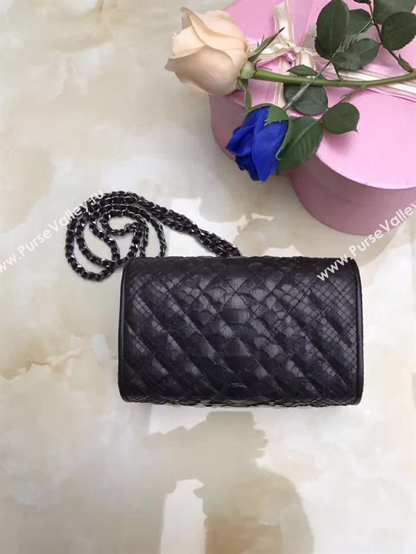 Chanel A80115 python small shoulder handbag black bag 6165