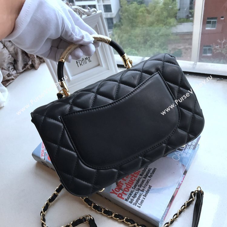 Chanel A93752 flap shoulder handbag black bag 6166