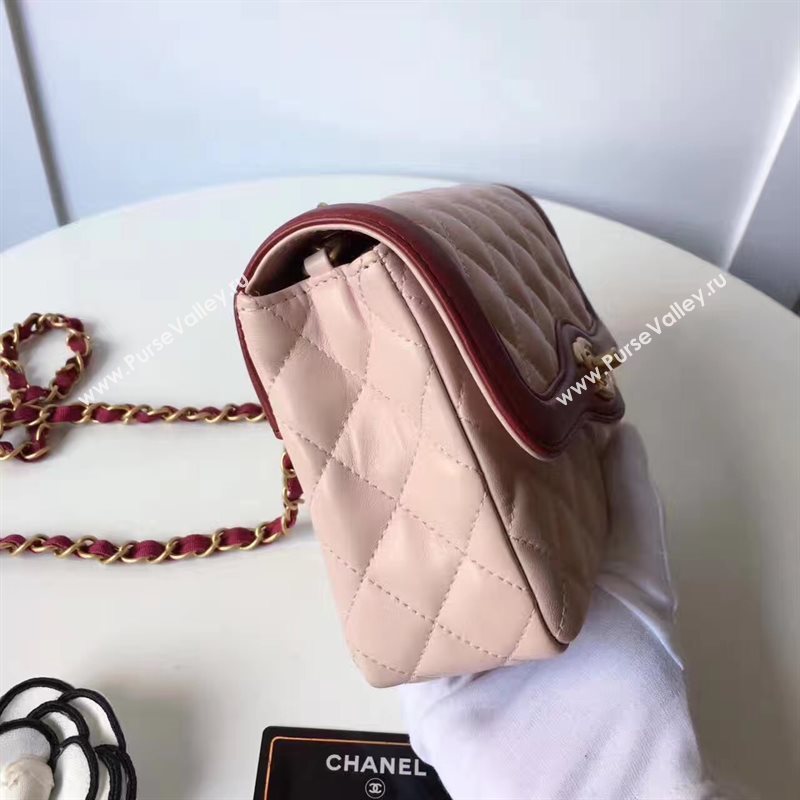 Chanel lambskin new 17cm flap pink shoulder bag 6167