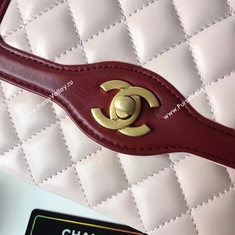 Chanel lambskin new 17cm flap pink shoulder bag 6167
