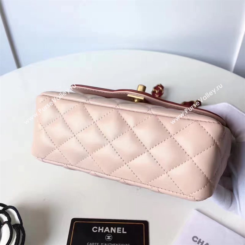 Chanel lambskin new 17cm flap pink shoulder bag 6167