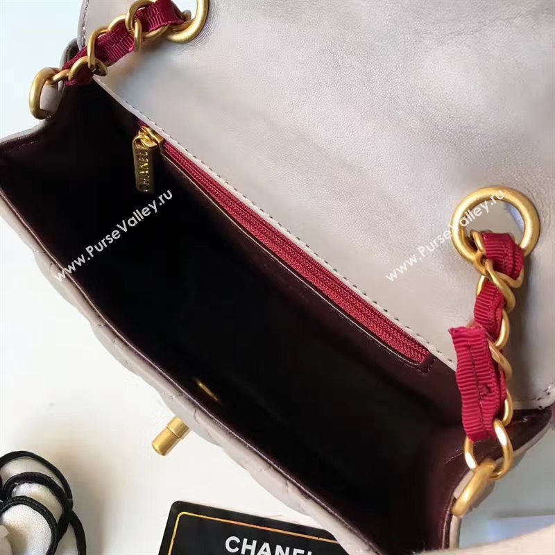 Chanel lambskin new 17cm flap gray shoulder bag 6168