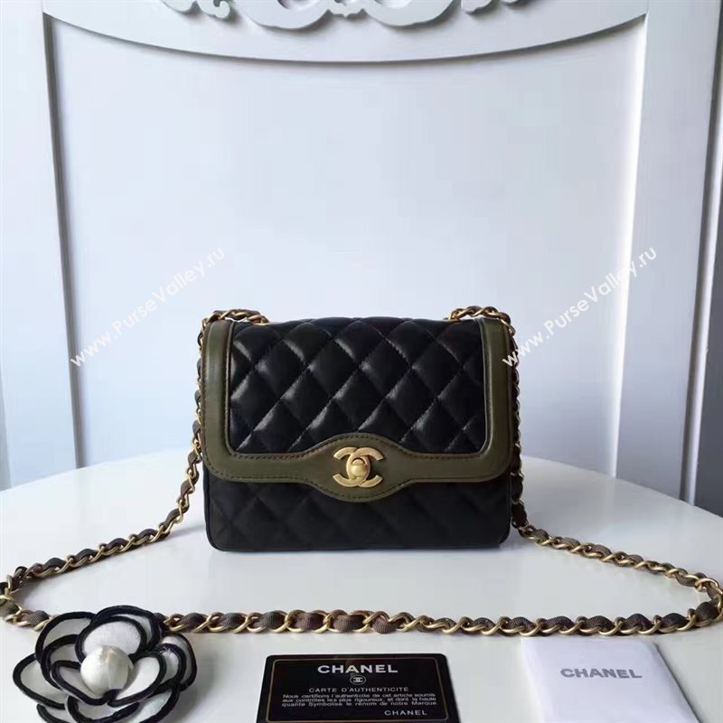 Chanel lambskin new 17cm flap black shoulder bag 6169