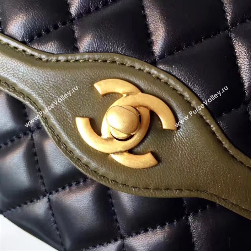 Chanel lambskin new 17cm flap black shoulder bag 6169