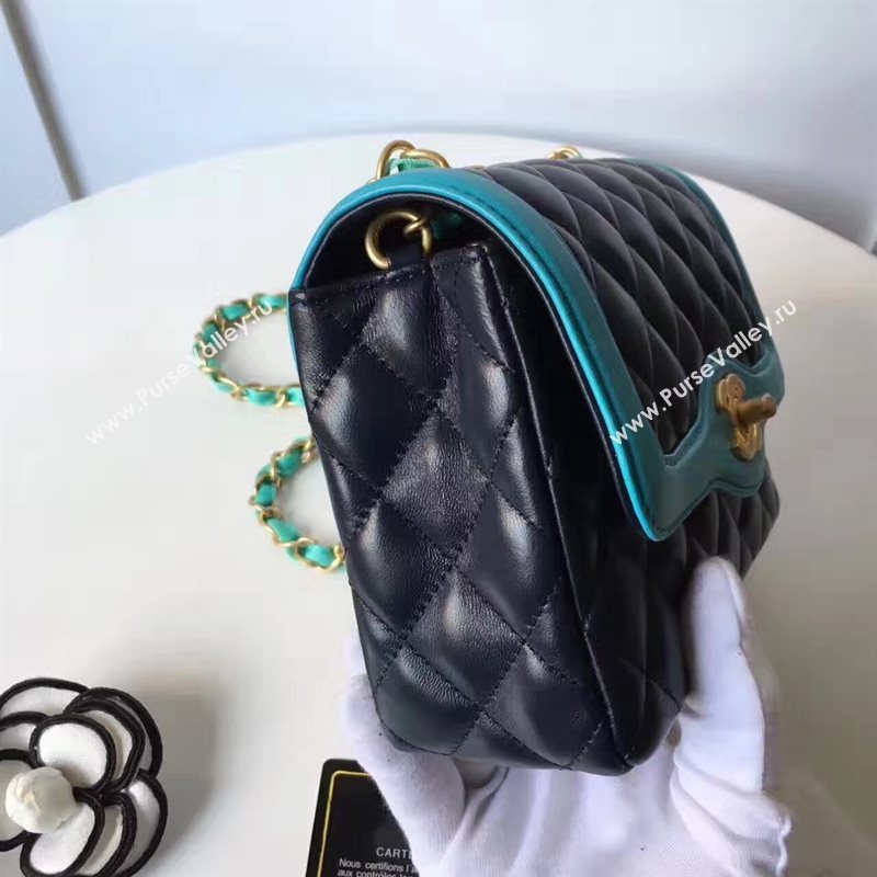 Chanel lambskin new 17cm flap black shoulder bag 6170