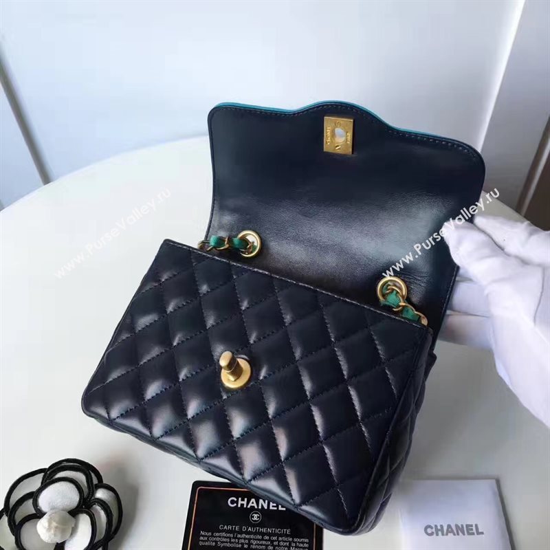 Chanel lambskin new 17cm flap black shoulder bag 6170