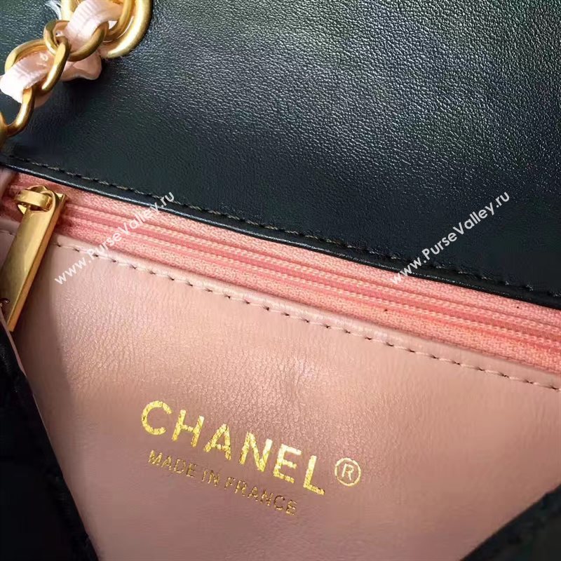 Chanel lambskin new 17cm flap black shoulder bag 6172