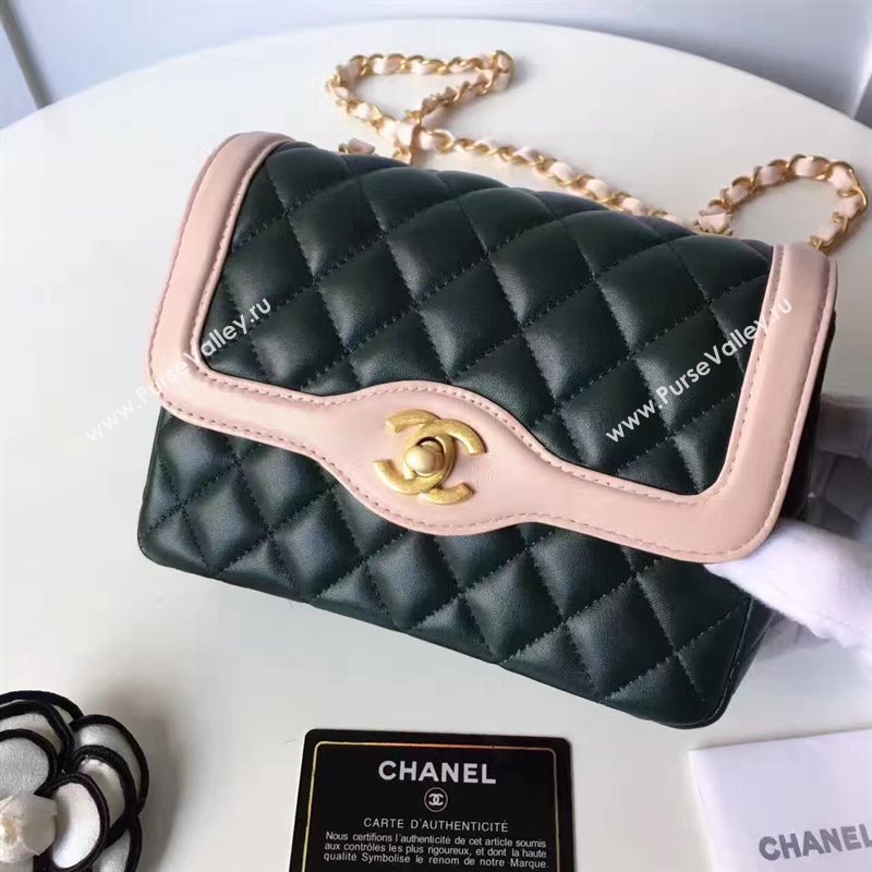 Chanel lambskin new 17cm flap black shoulder bag 6172