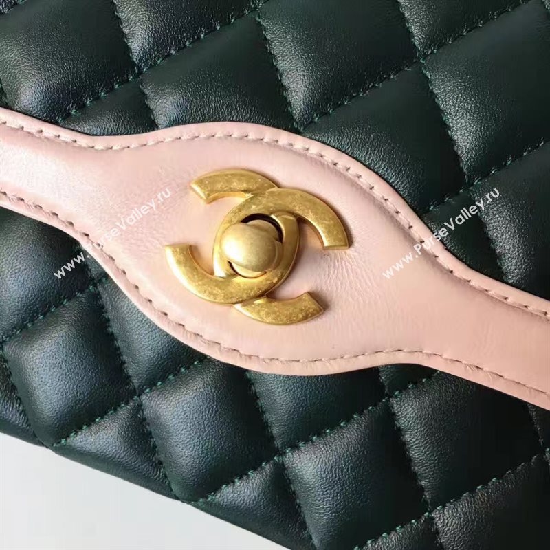 Chanel lambskin new 17cm flap black shoulder bag 6172