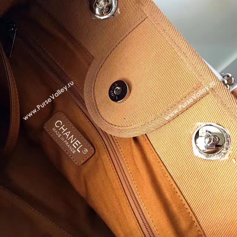 Chanel A68046 original canvas shopping handbag coffee bag 6174