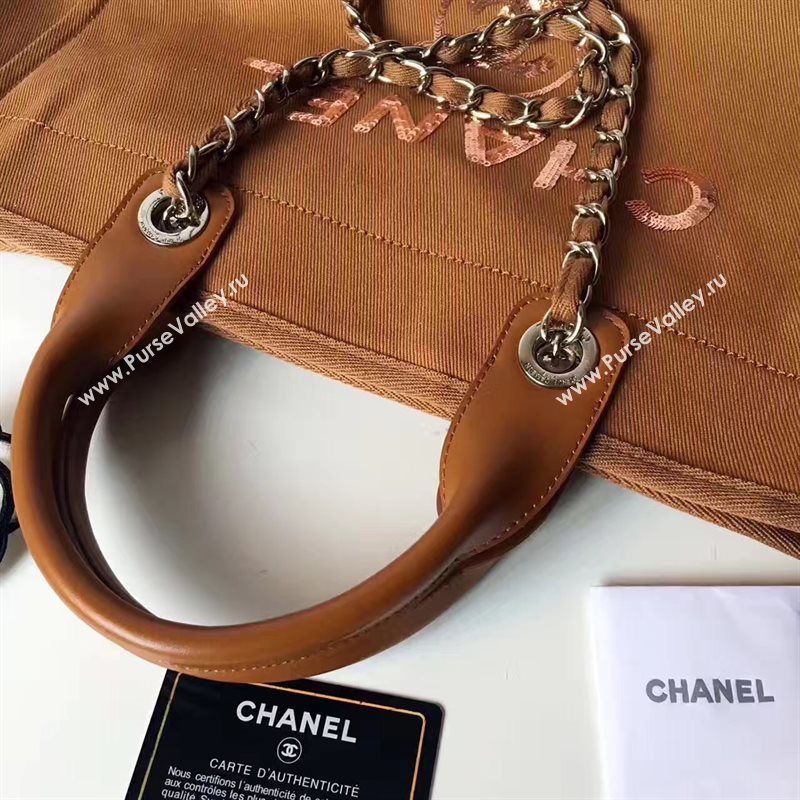 Chanel A68046 original canvas shopping handbag coffee bag 6174