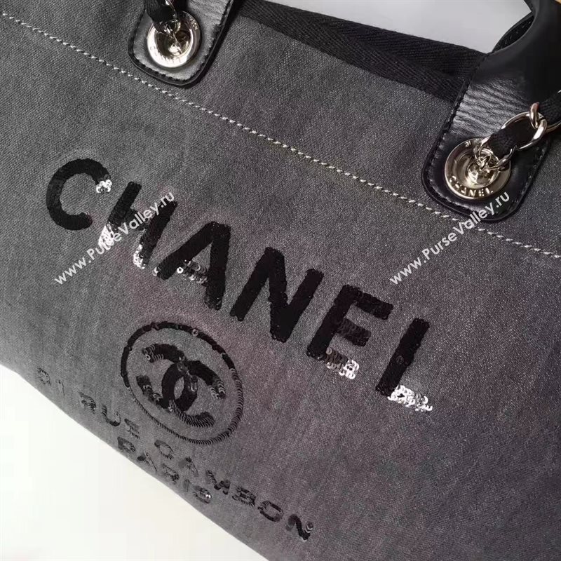 Chanel A68046 original canvas shopping handbag gray bag 6175