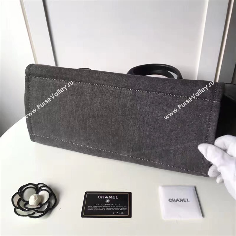 Chanel A68046 original canvas shopping handbag gray bag 6175