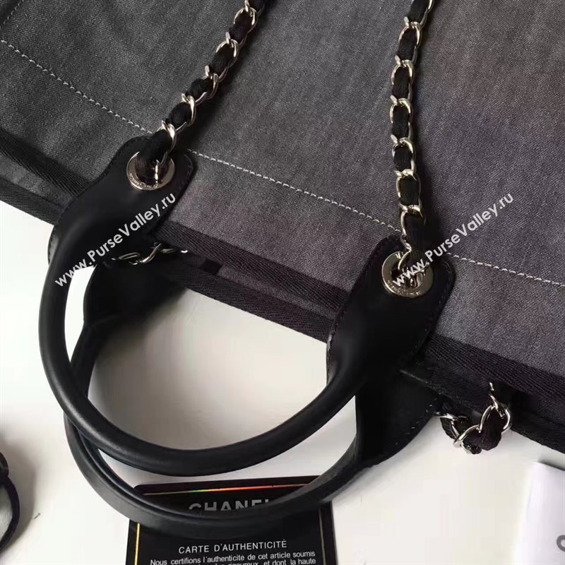 Chanel A68046 original canvas shopping handbag gray bag 6175